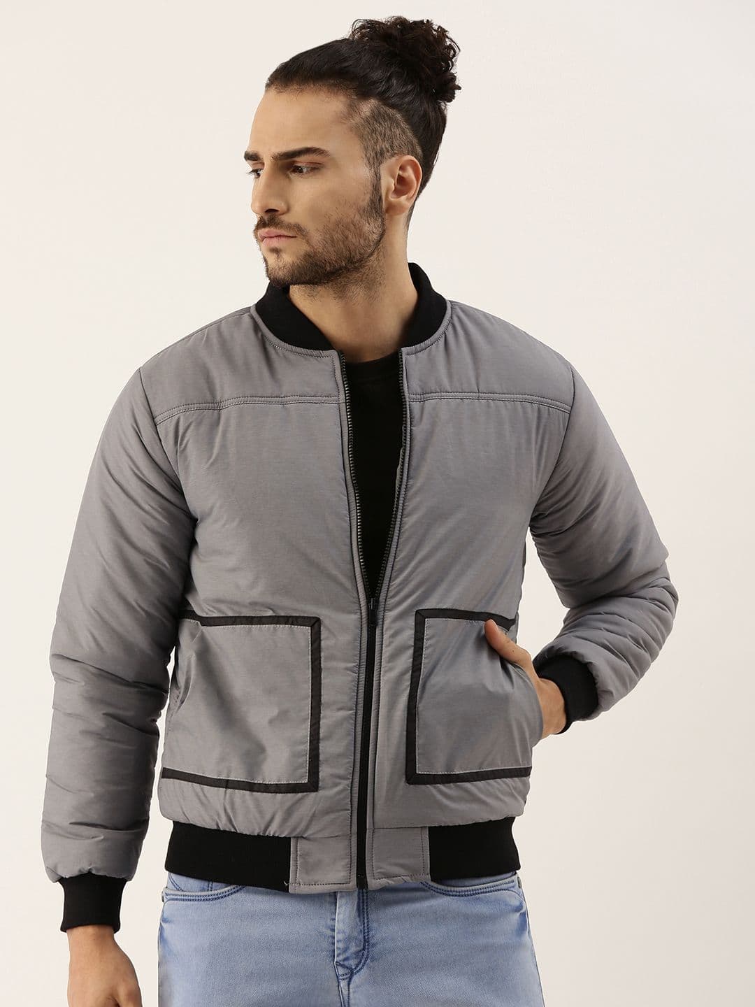 CAHOOT Men Grey Windcheater Outdoor Bomber Jacket - view 1