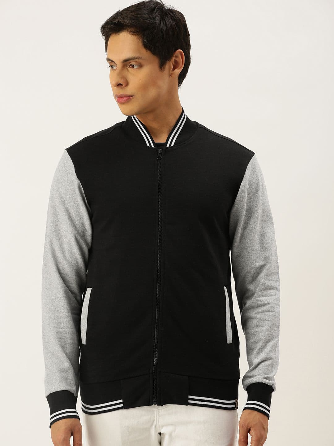 CAHOOT Men Black Windcheater Varsity Jacket - view 1