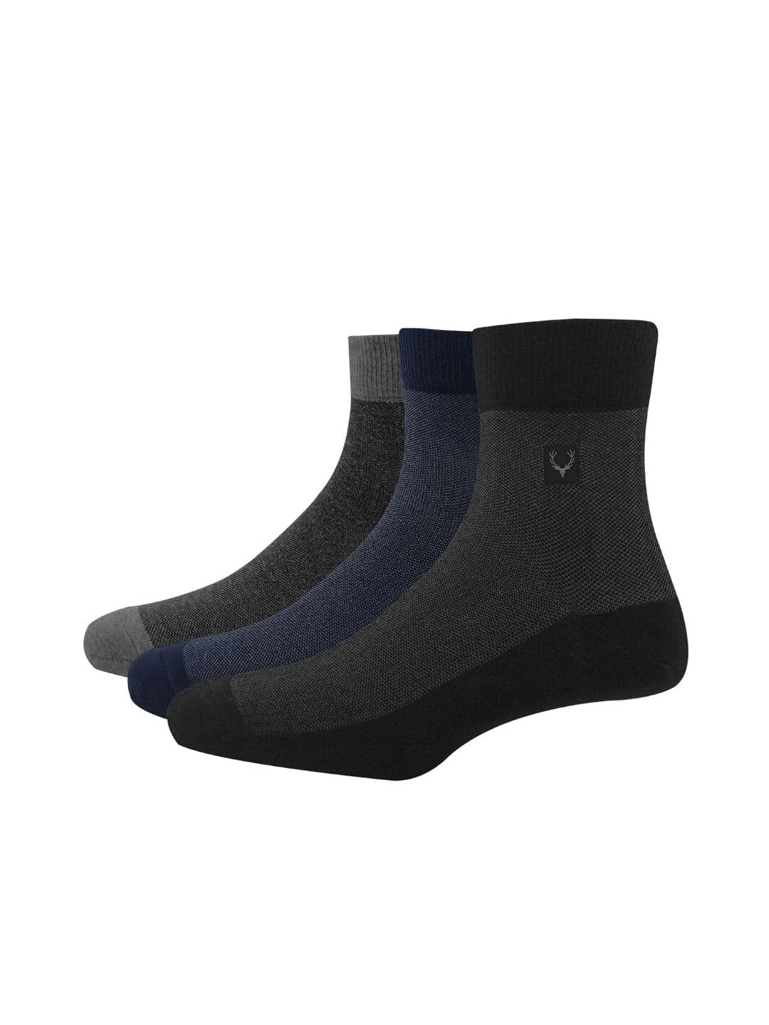 Allen Solly Men Pack Of 3 Solid Cotton Above Ankle Length Socks - view 1