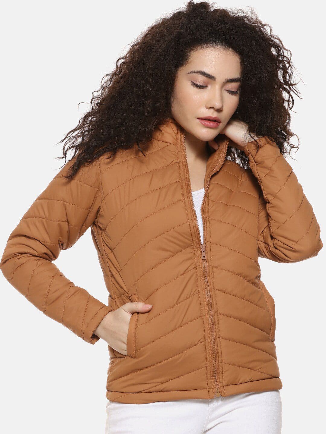 PINACOLADA Women Brown Crop Padded Jacket - view 1