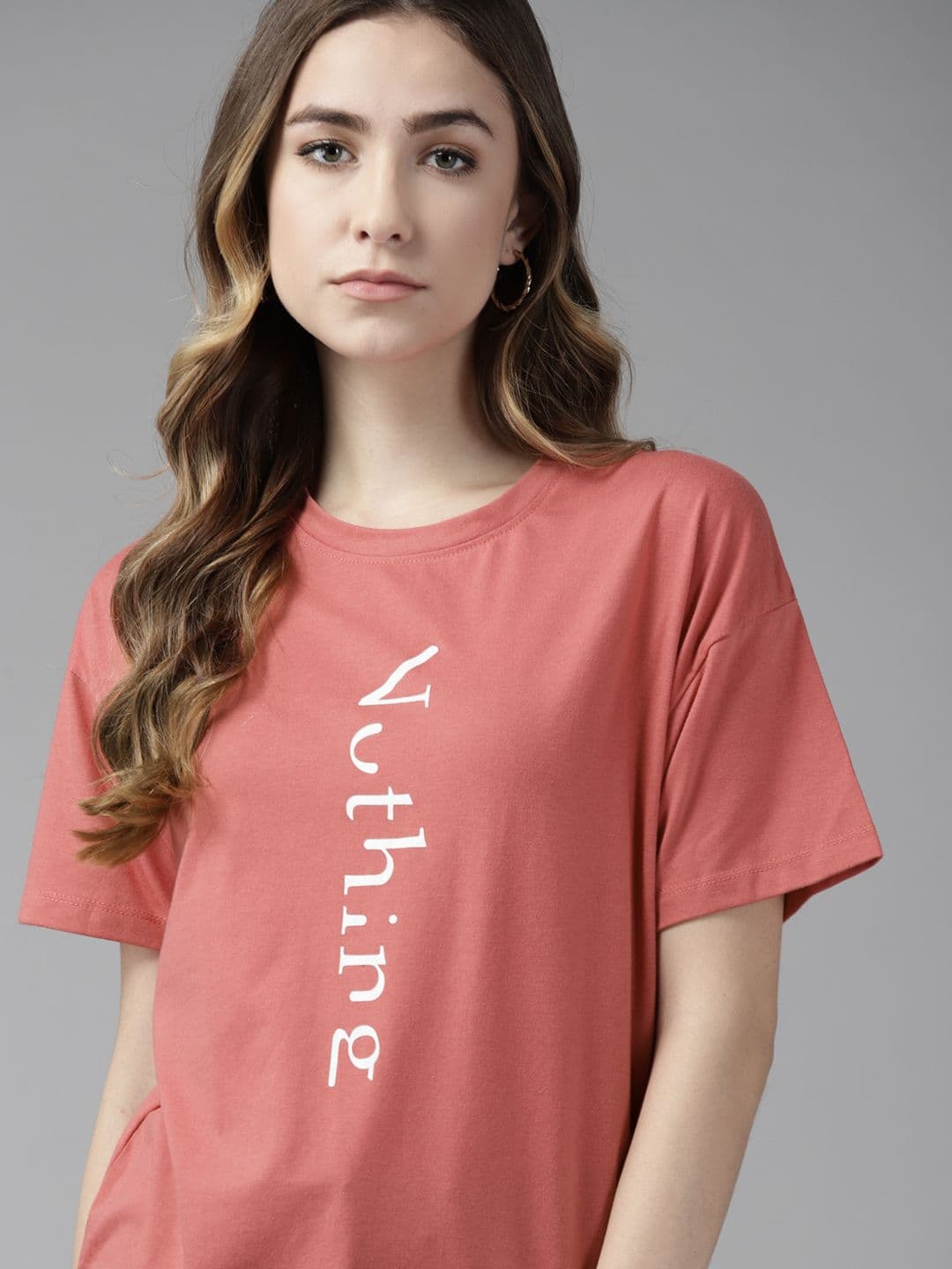 Roadster Women Pink Boxy Fit Printed T-shirt - view 1