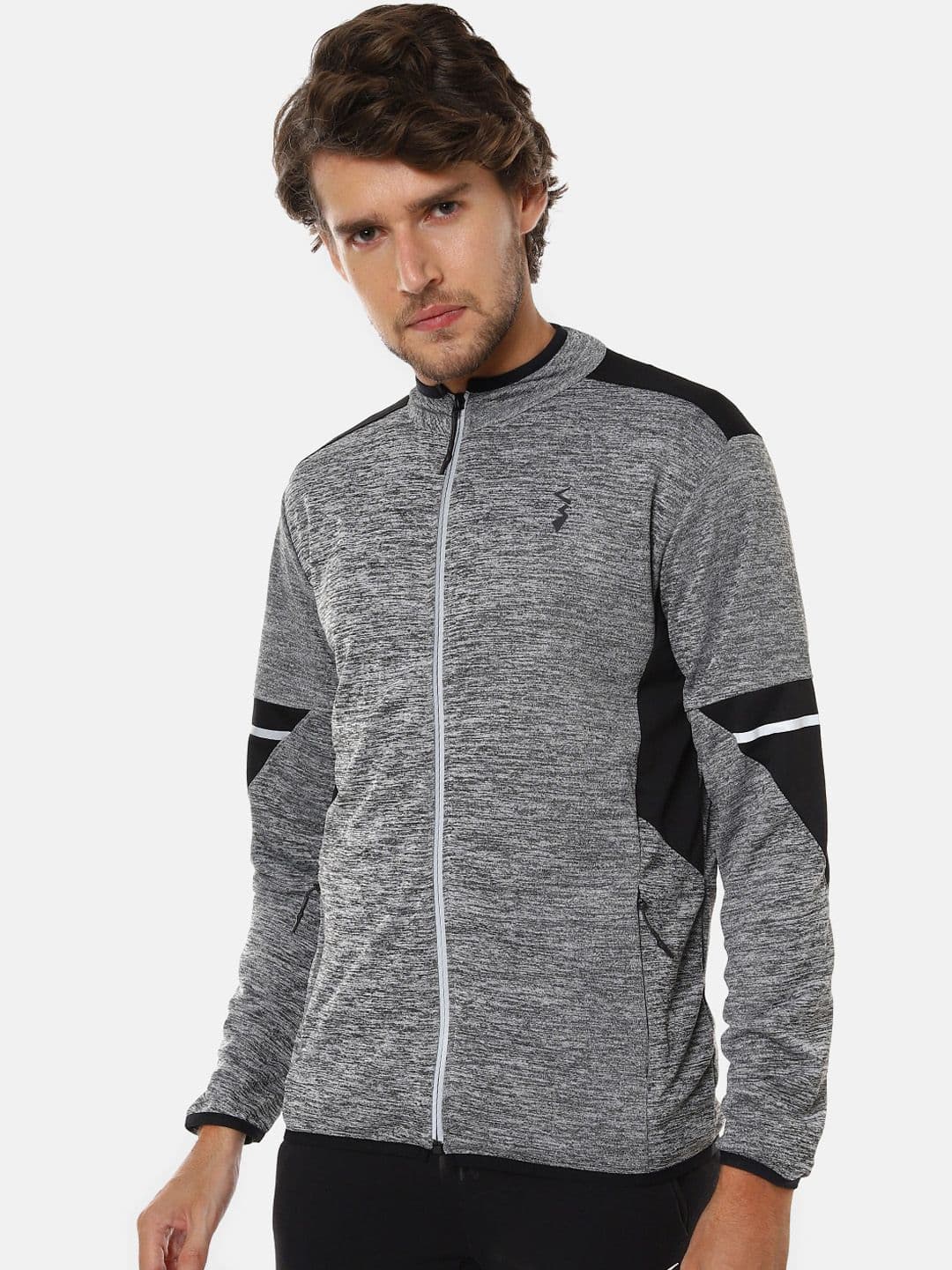 CAHOOT Men Grey & Black Windcheater Sporty Jacket - view 1