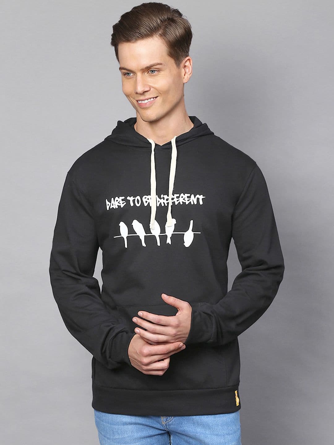 CAHOOT Men Black Printed Hooded Sweatshirt - view 1