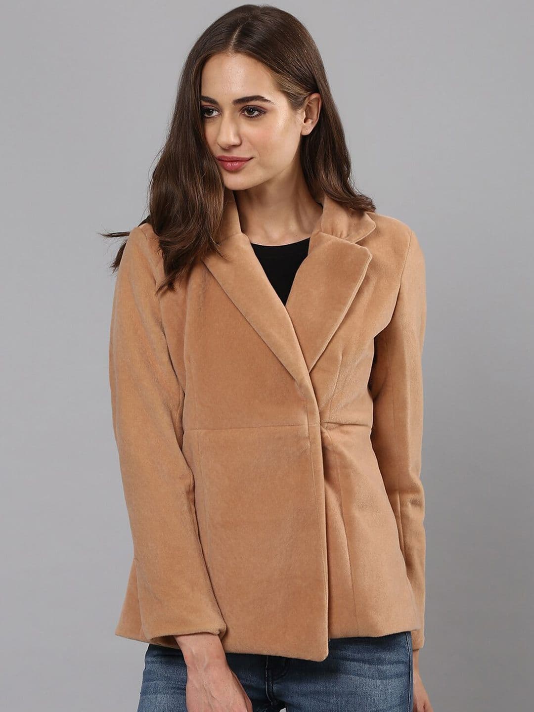 PINACOLADA Women Beige Solid Comfort-Fit Casual Blazer - view 1