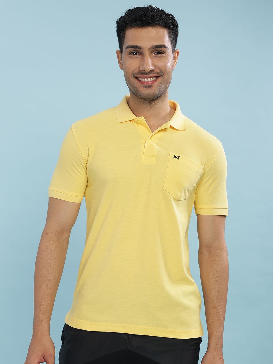 Force NXT Men Solid Polo Collar Super Combed Cotton T-shirt - view 1