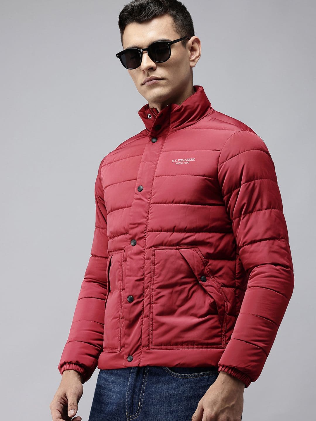 U.S. Polo Assn. Mock Collar Horizontal Quilted Puffer jacket - view 1