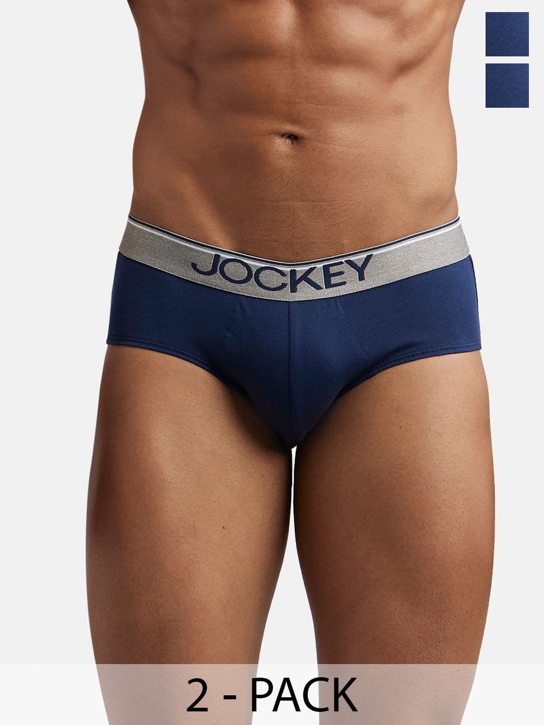 Jockey Pack Of 2 Super Combed Cotton Solid Brief with Ultrasoft Waistband-8037 - view 1
