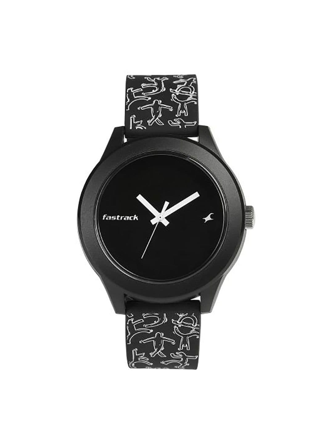 Fastrack Unisex Black Dial & Printed Straps Tees Wicked Lines Analogue Watch 38003PP19 - view 1
