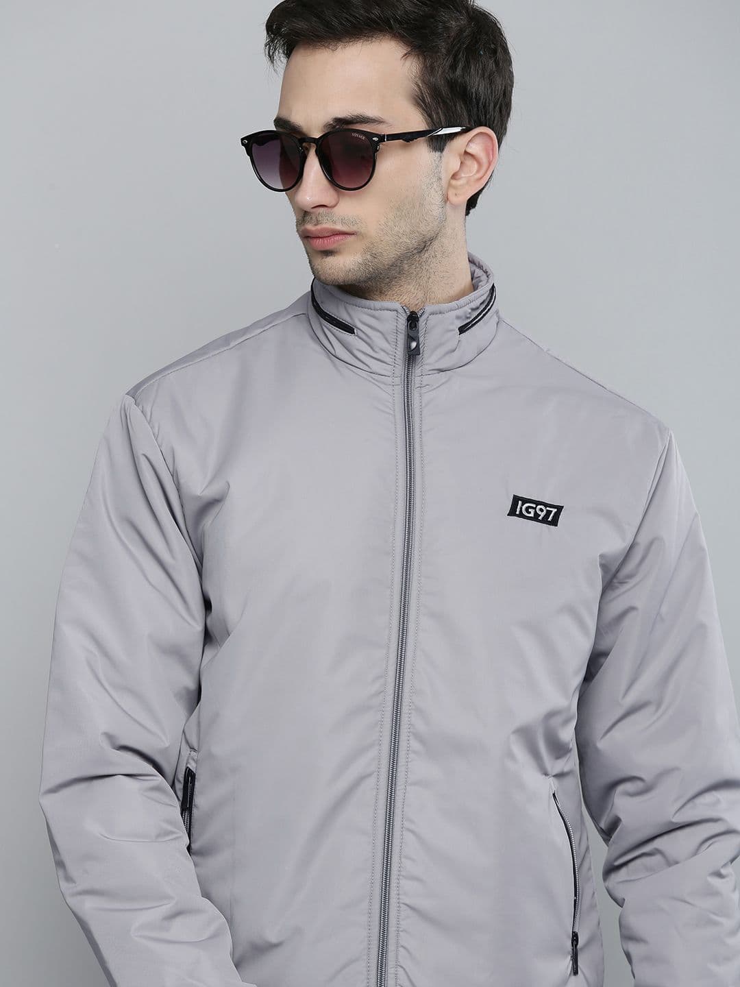 The Indian Garage Co Men Grey Bomber Jacket - view 1