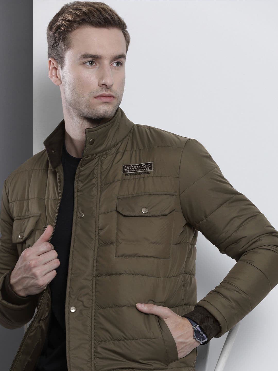 The Indian Garage Co Men Zip-Front Puffer Jacket with Flap-Button Pockets - view 1