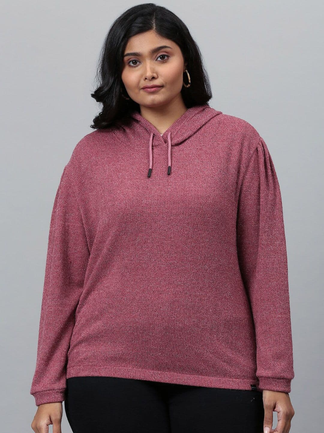 Instafab Plus Women Maroon Sweatshirt - view 1