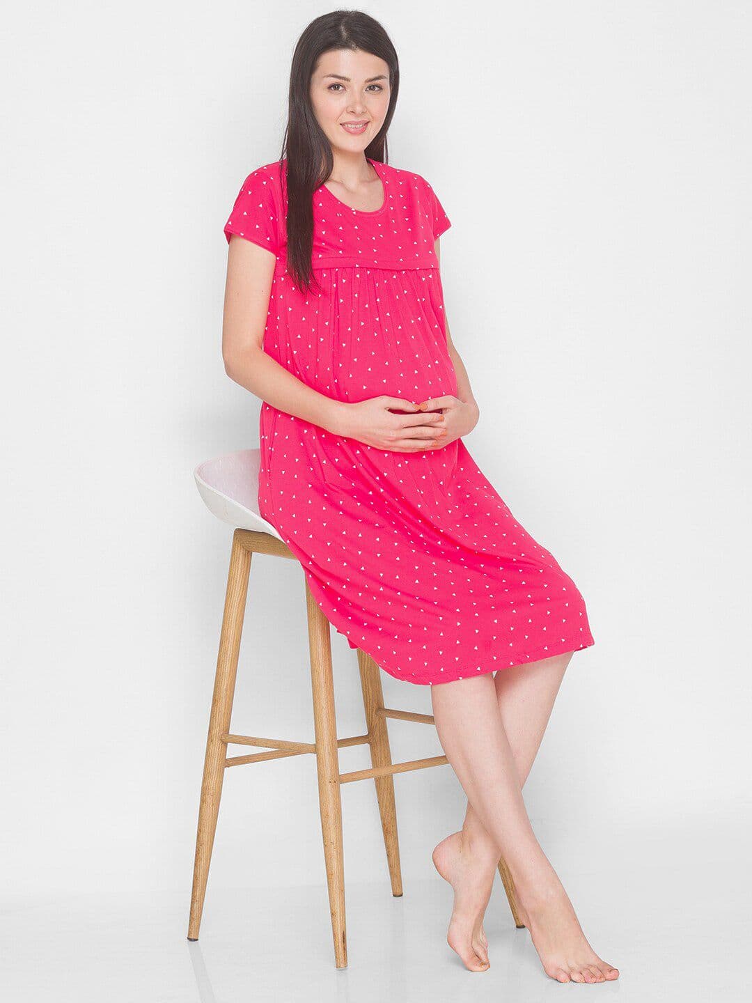 AV2 Pink Printed Nightdress - view 1