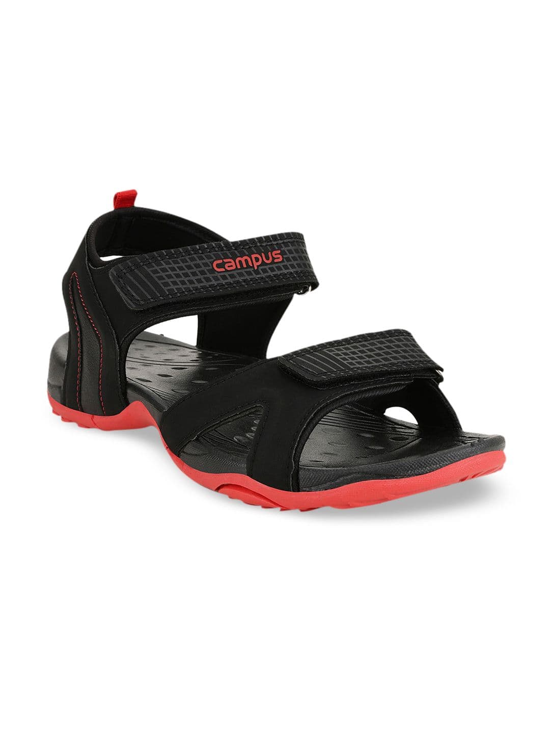 Campus Men 2GC-12 Black & Red Textured Sports Sandals - view 1