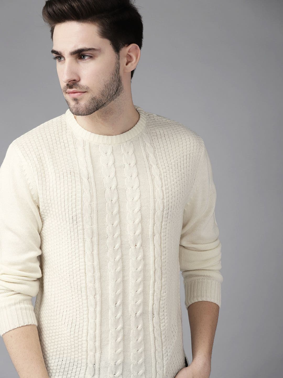 The Roadster Lifestyle Co Men Off White Pullover - view 1