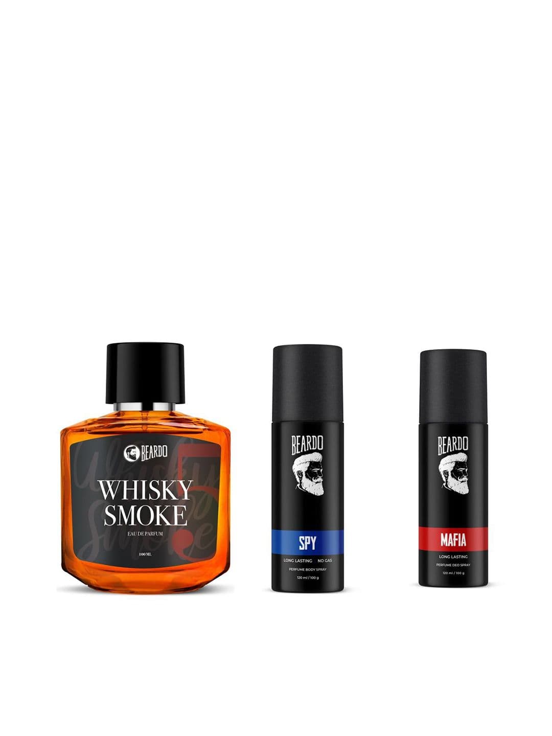BEARDO Men Set of Whisky Smoke EDP 100ml with Mafia Spy Perfume Body Sprays 120ml Each - view 1
