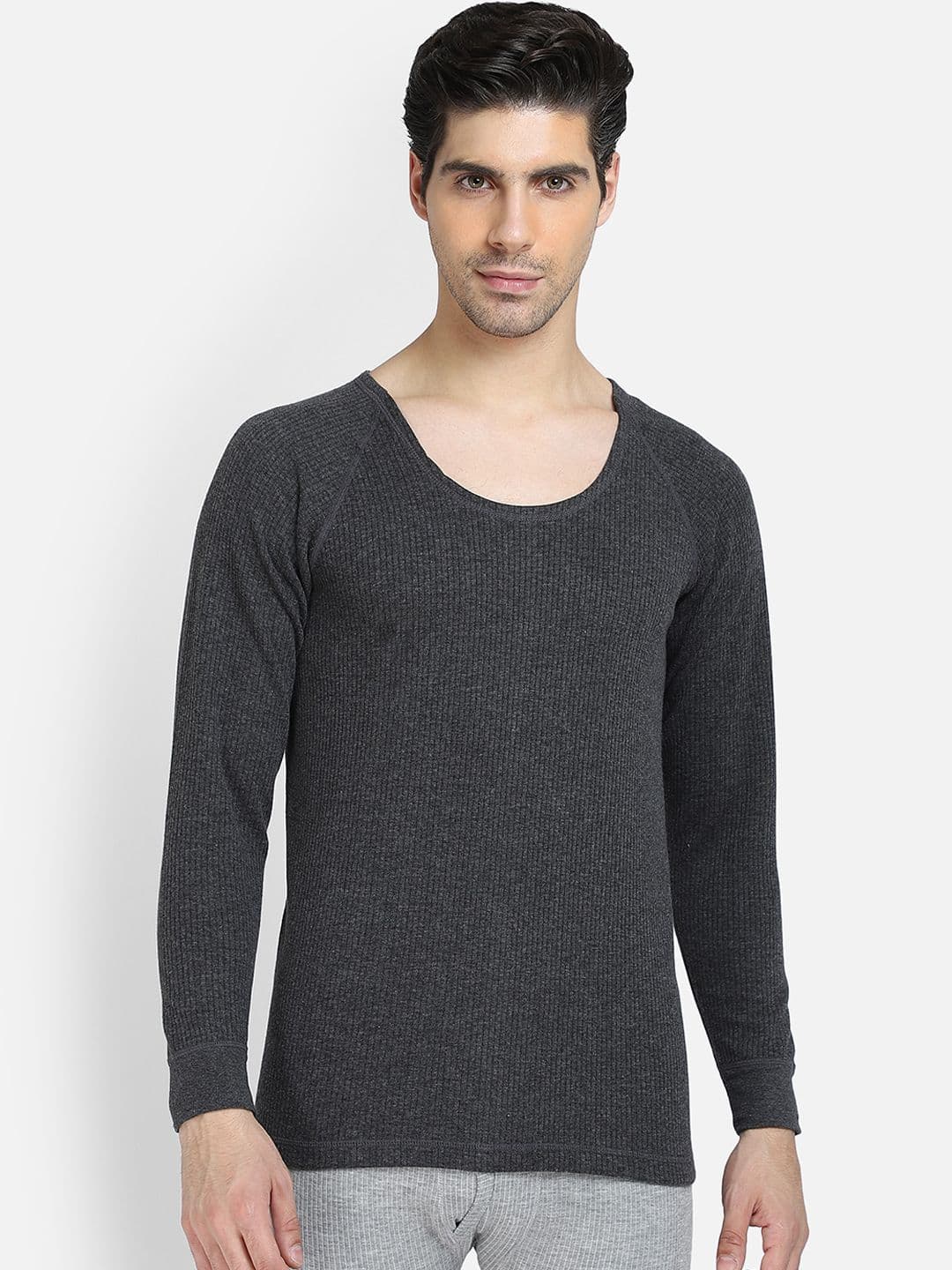 BODYCARE INSIDER Men Charcoal Grey Solid Thermal Top - view 1