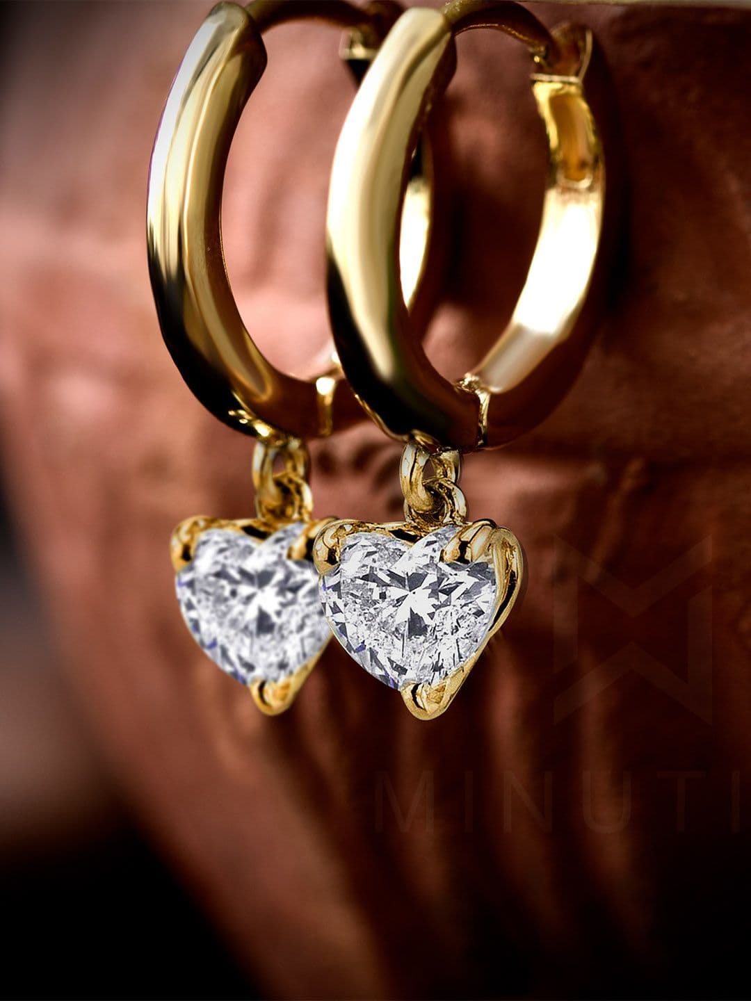 MINUTIAE Gold-Toned Circular Studs Earrings - view 1