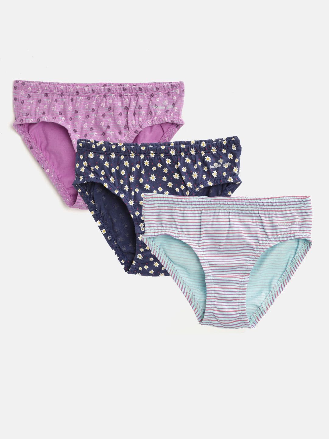 Jockey Girls Pack Of 3 Super Combed Cotton Assorted Basic Briefs SG01-0305 - view 1