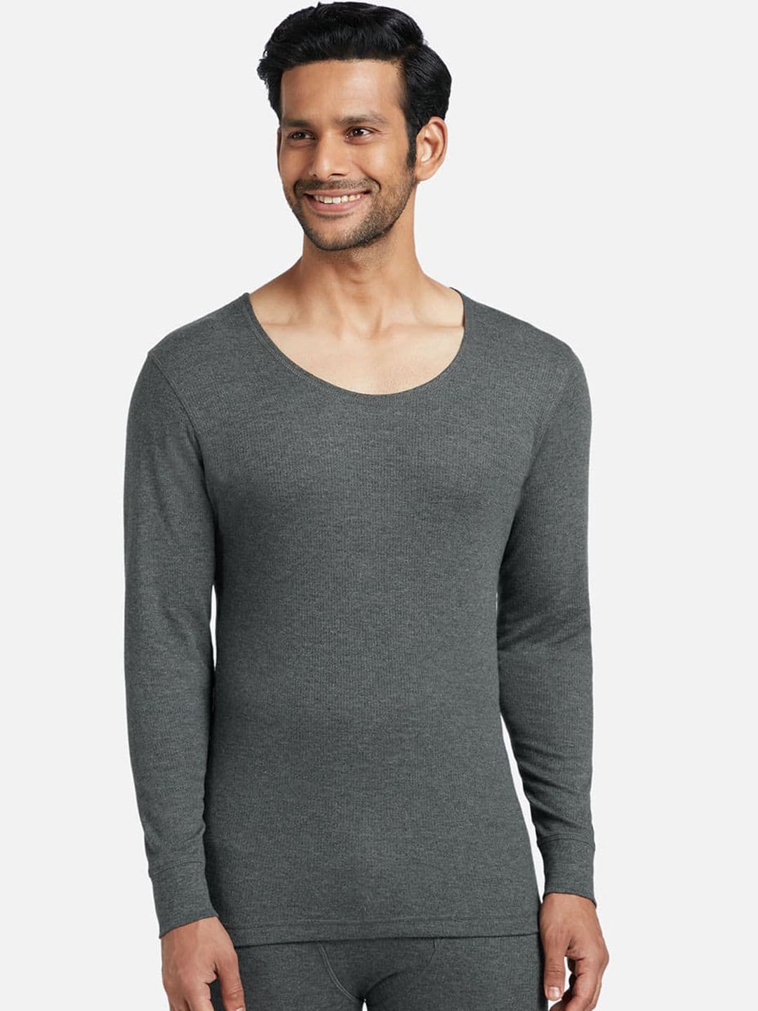 XYXX Men Grey Solid Thermal Top - view 1