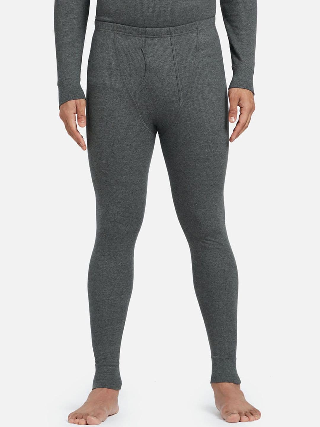 XYXX Men Grey Solid Thermal Bottom - view 1