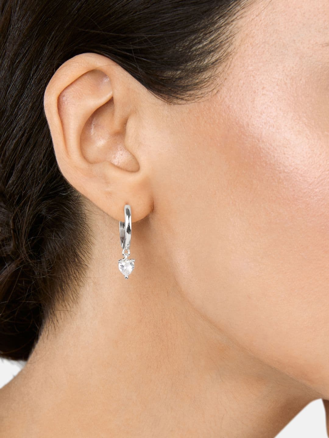 MINUTIAE Silver-Toned Geometric Studs Earrings - view 1