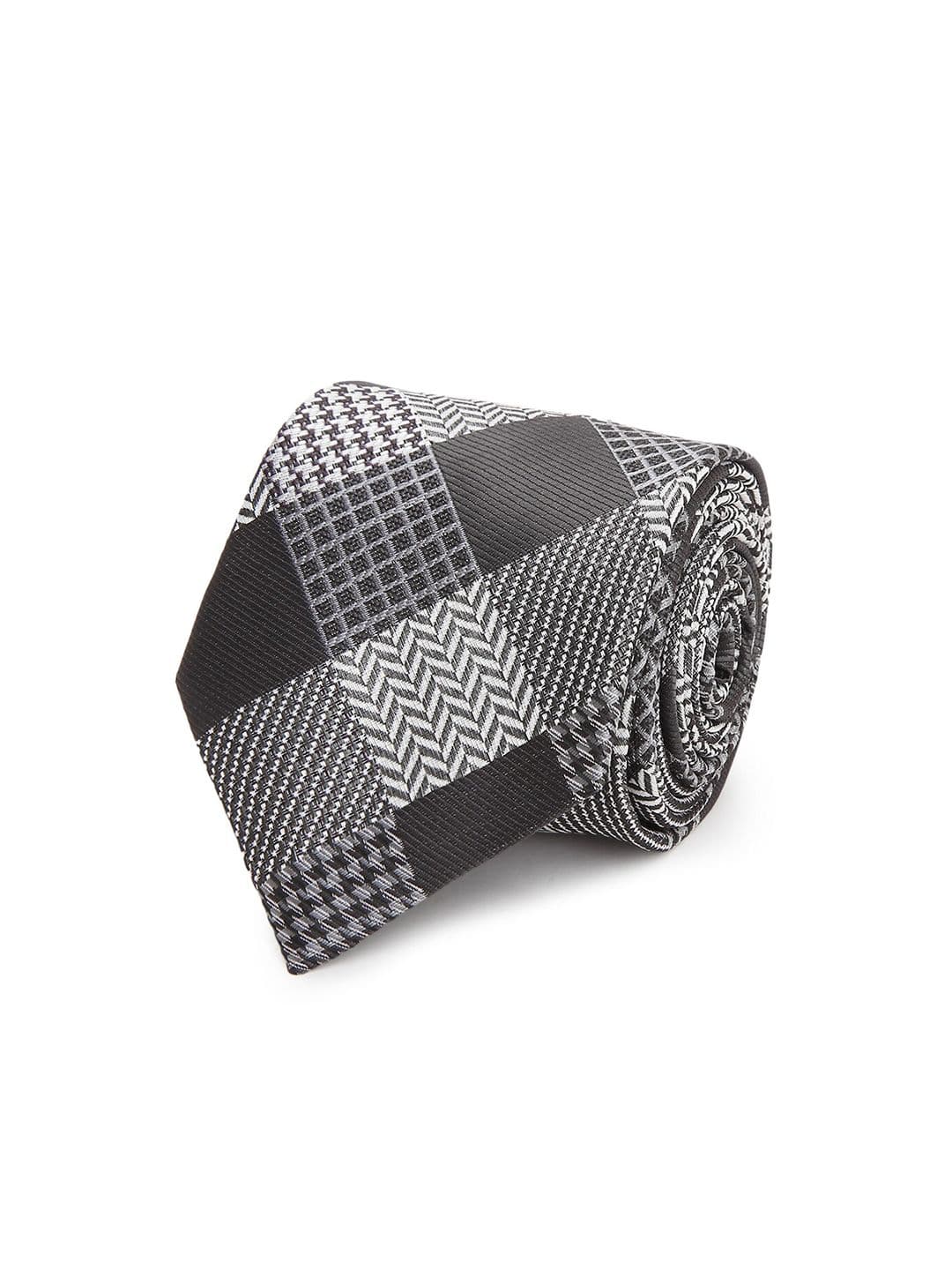 Tossido Men Grey Checked Broad Tie - view 1