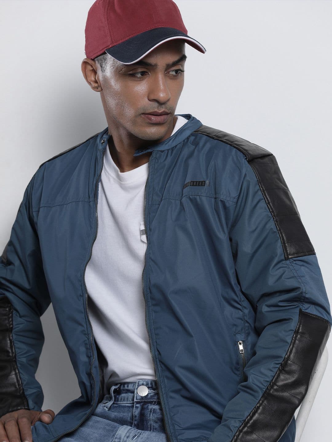 The Indian Garage Co Men Colourblock Slim Fit Bomber Jacket - view 1
