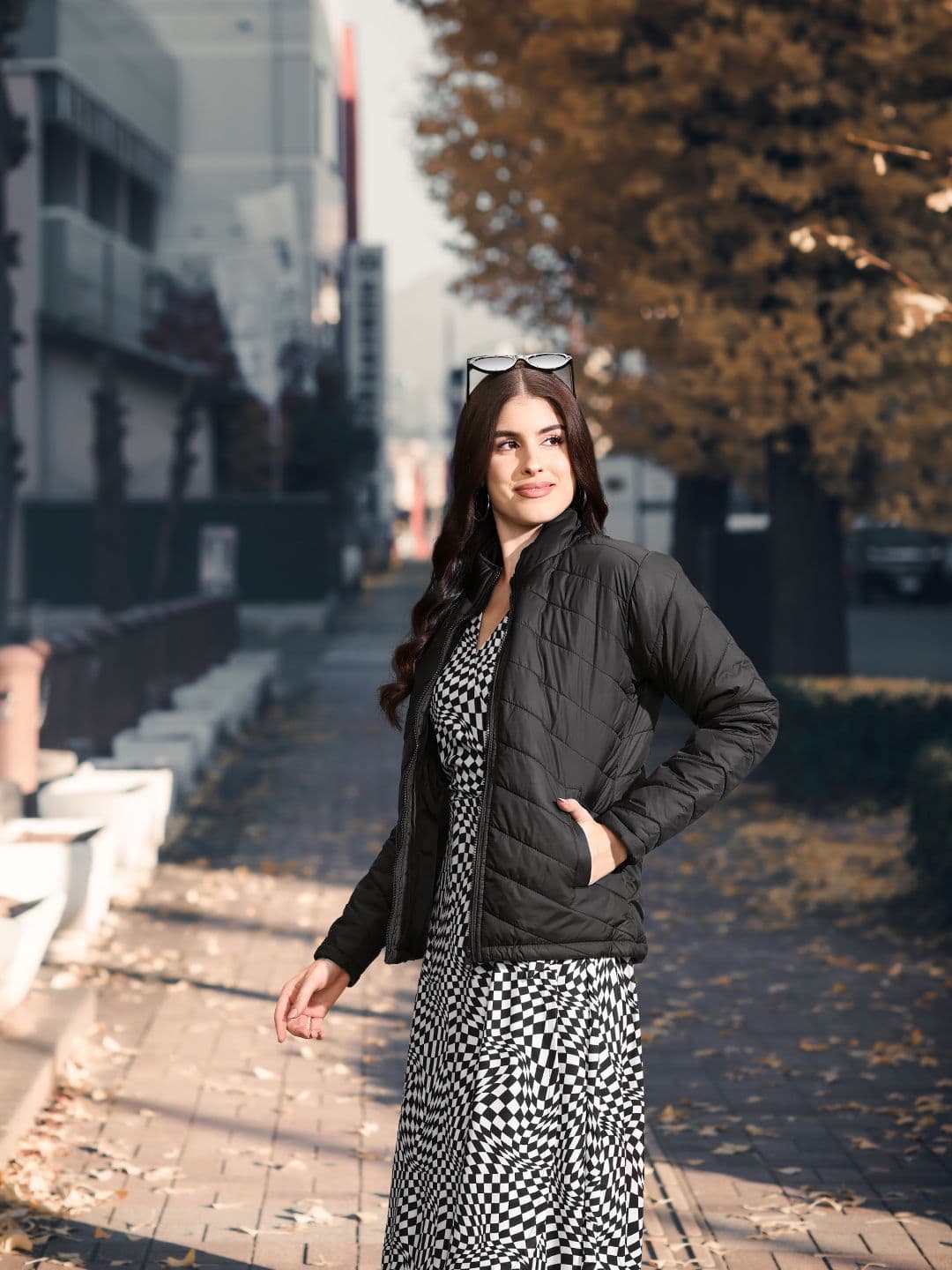 PINACOLADA Women Black Solid Windcheater Outdoor Bomber Jacket - view 1