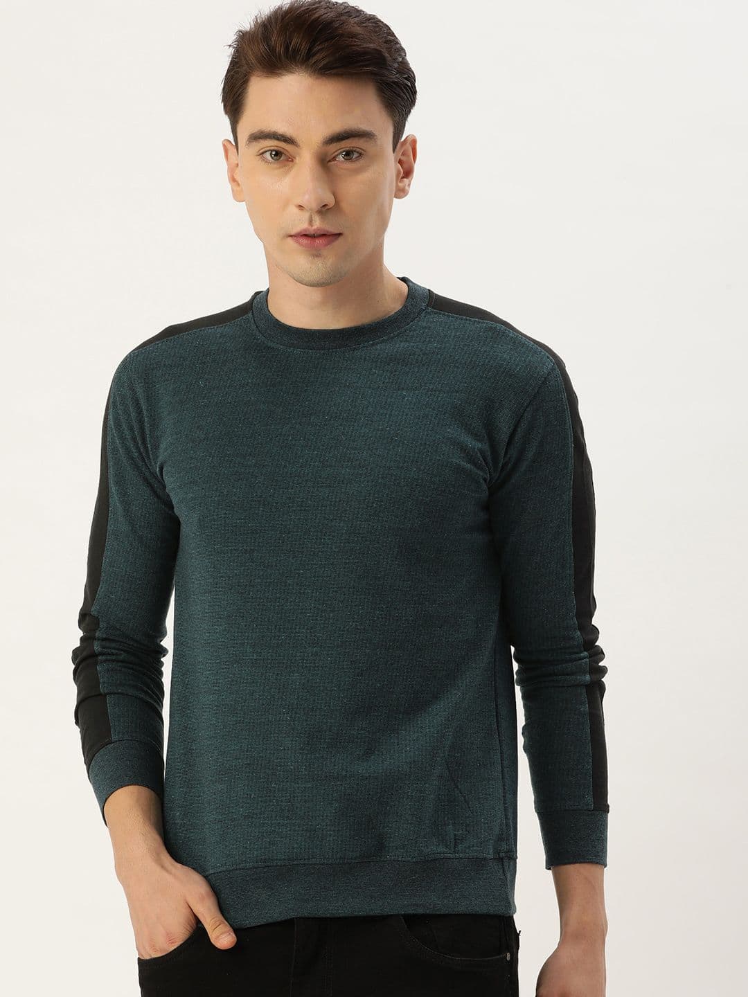 ARISE Men Teal Green Pure Cotton Sweatshirt - view 1
