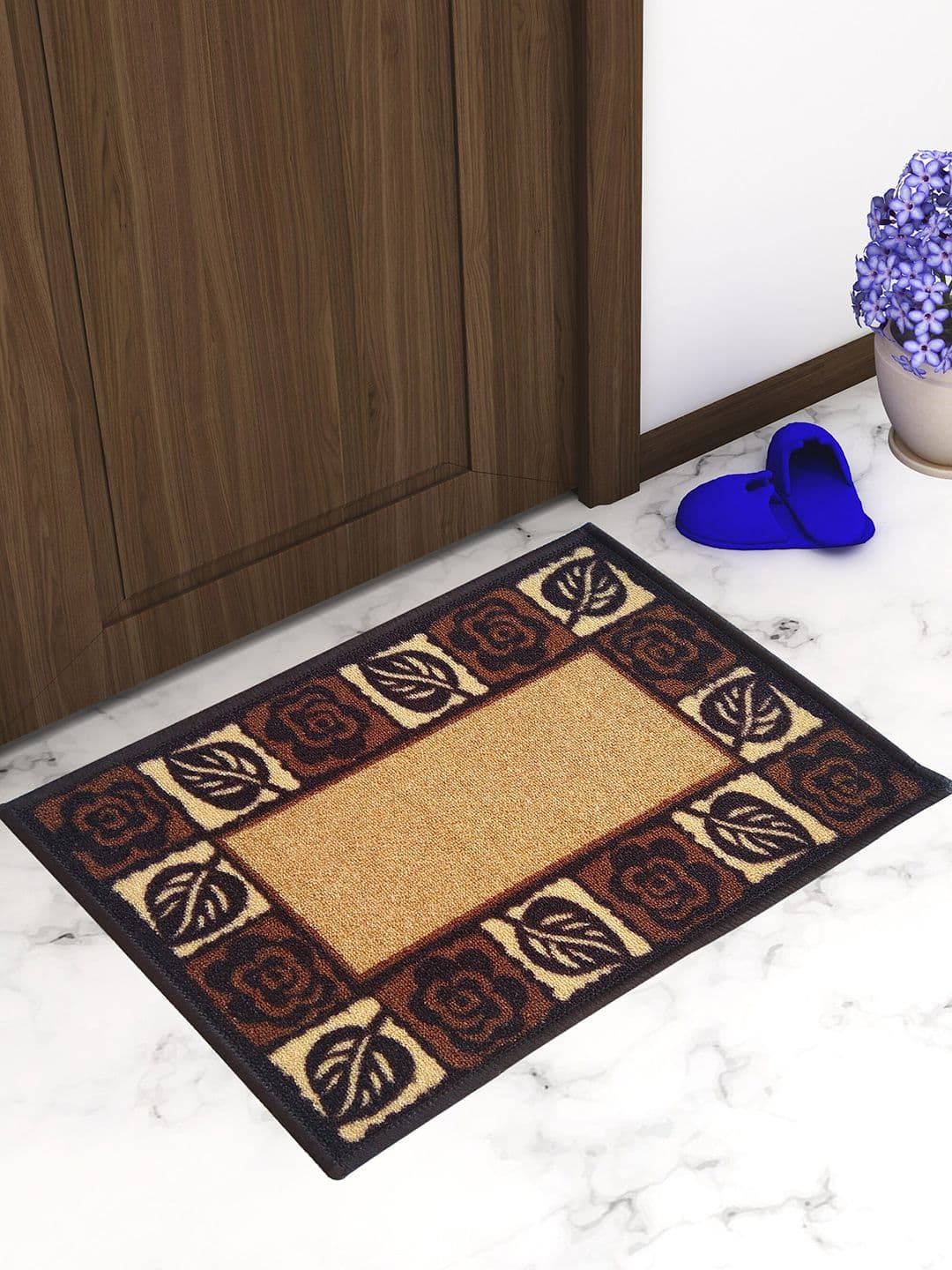 Athom Trendz Beige & Brown Set of 2 Printed Anti Slip Doormat 57x37cm - view 1