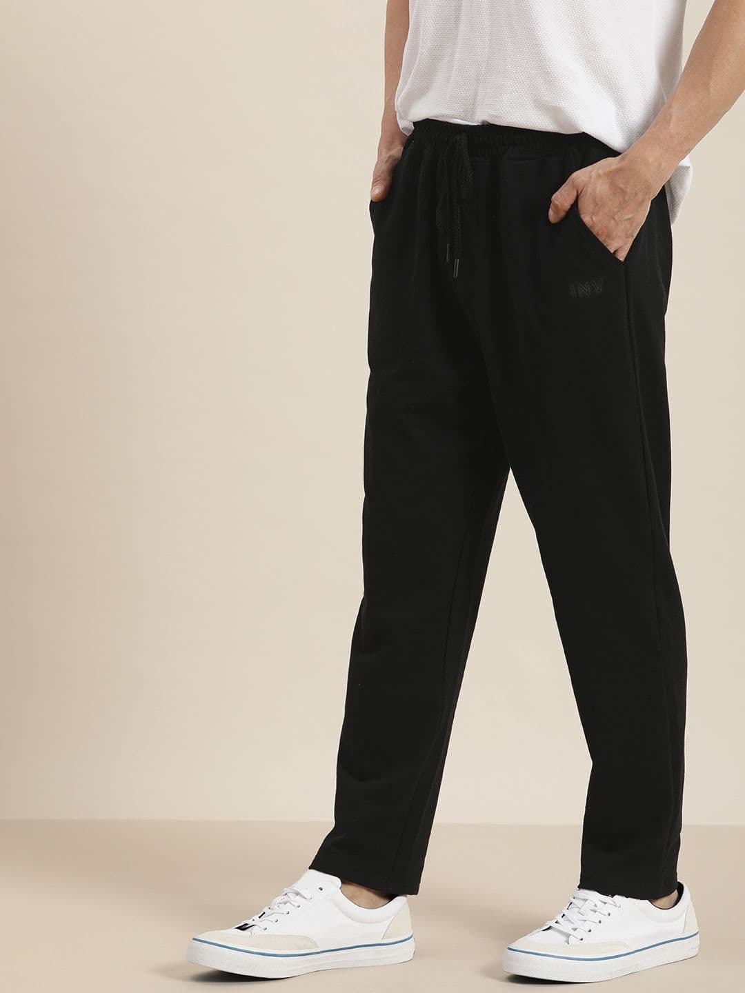 Invictus Indoor Men Black Solid Regular Fit Mid-Rise Track Pants - view 1