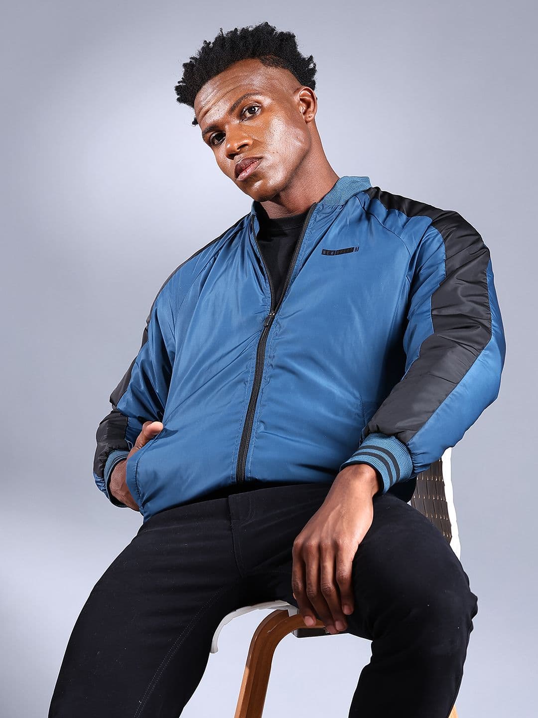 The Indian Garage Co Men Colourblock Slim Fit Bomber Jacket - view 1