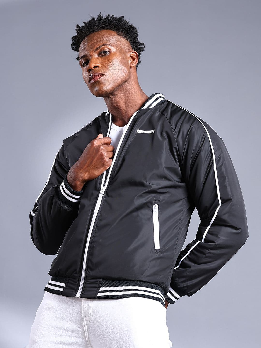 The Indian Garage Co Men Slim Fit Zip-Front Bomber Jacket - view 1