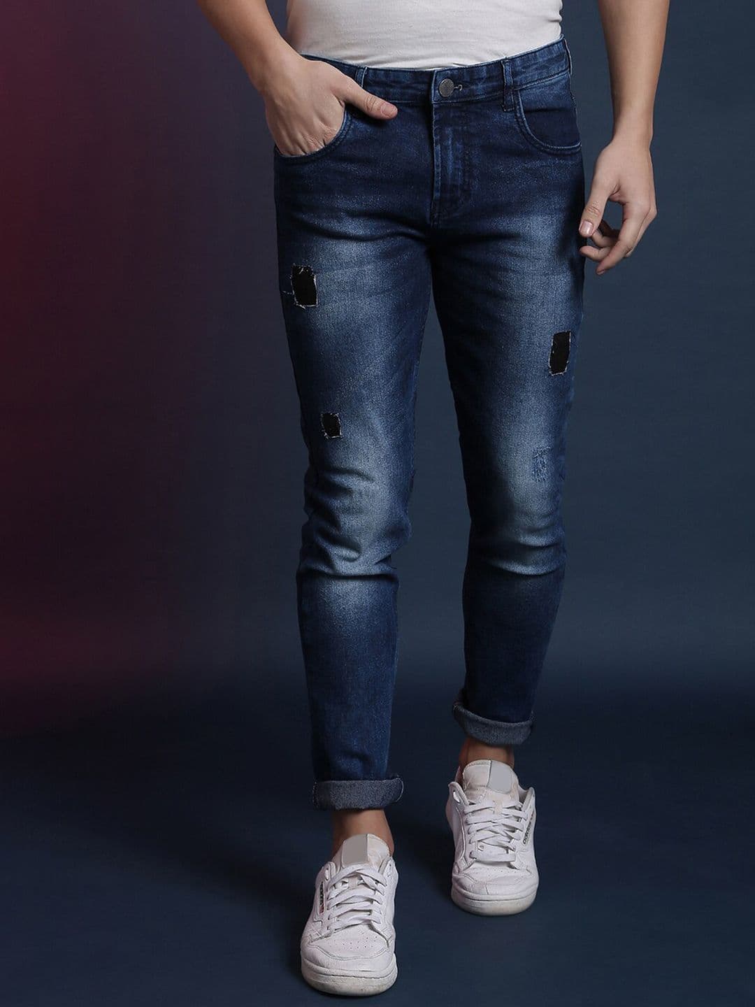CAHOOT Men Blue Super Highly Distressed Light Fade Stretchable Jeans - view 1
