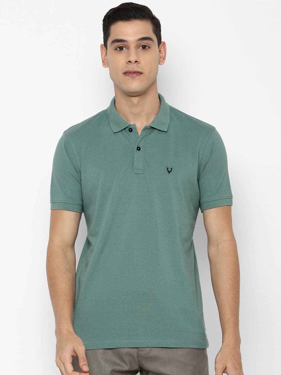 Allen Solly Men Green Polo Collar T-shirt - view 1