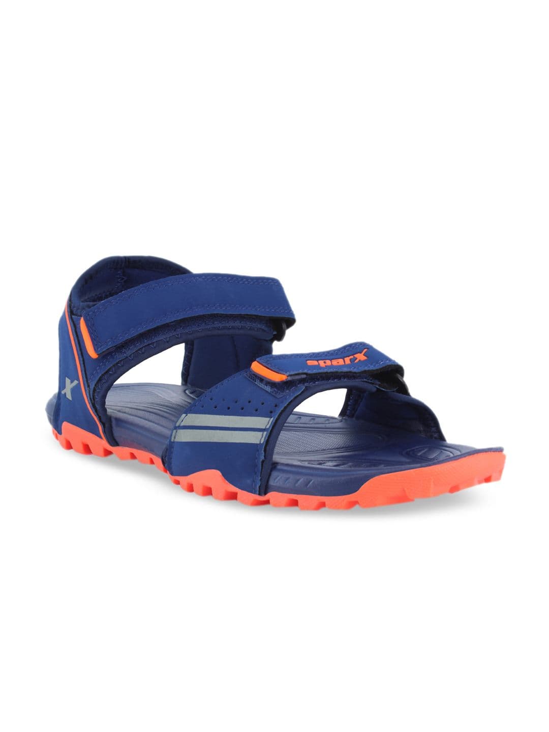 Sparx Men Navy Blue & Neon Orange Solid Floater Sports Sandals - view 1