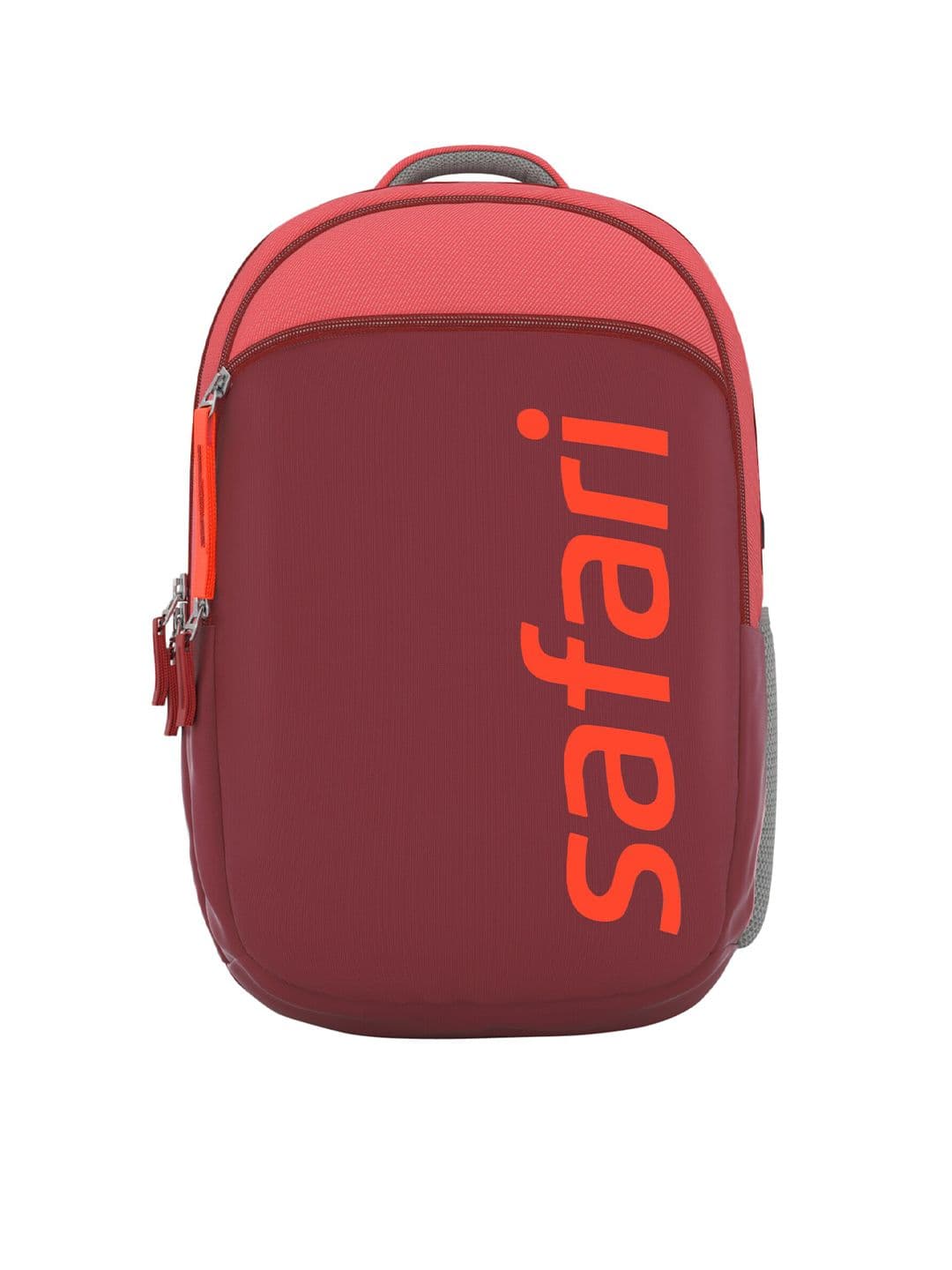 Safari Adult Maroon & Grey Brand Logo Backpack with Hip Strap - view 1