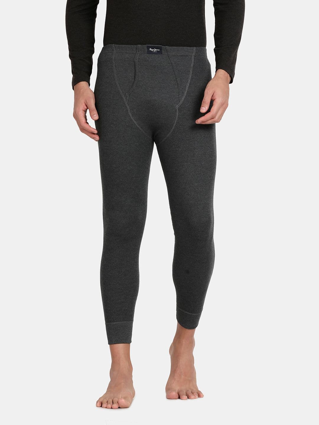 Pepe Jeans Men Grey Solid Thermal Bottoms - view 1