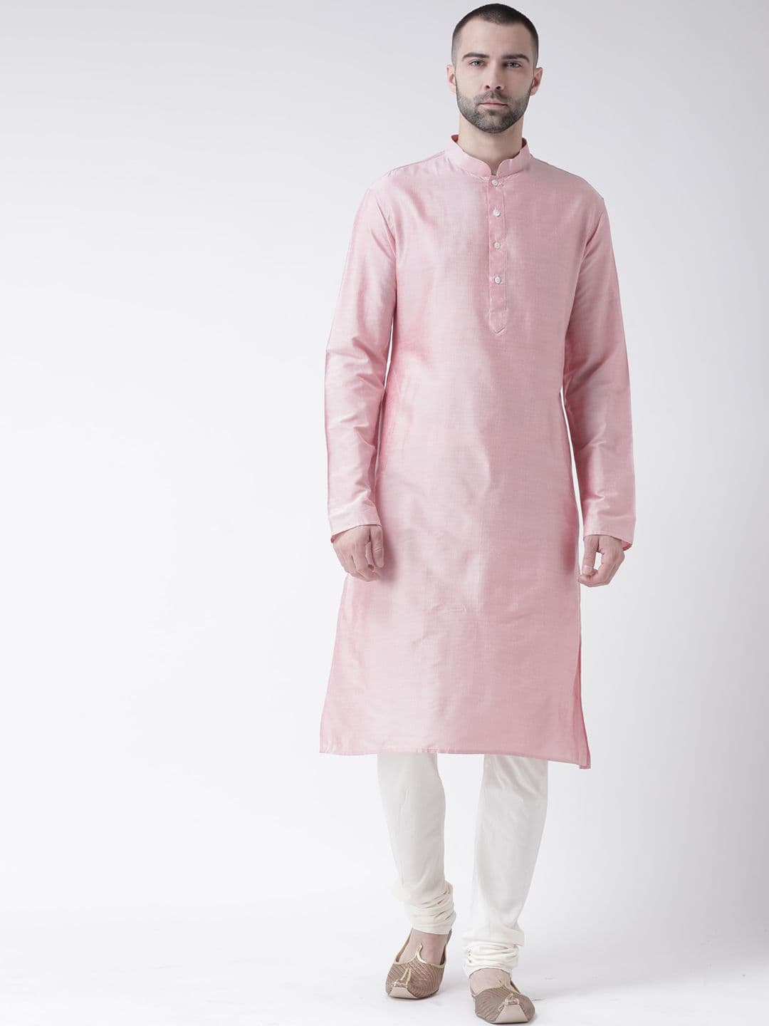 KISAH Men Pink Solid Straight Kurta - view 1