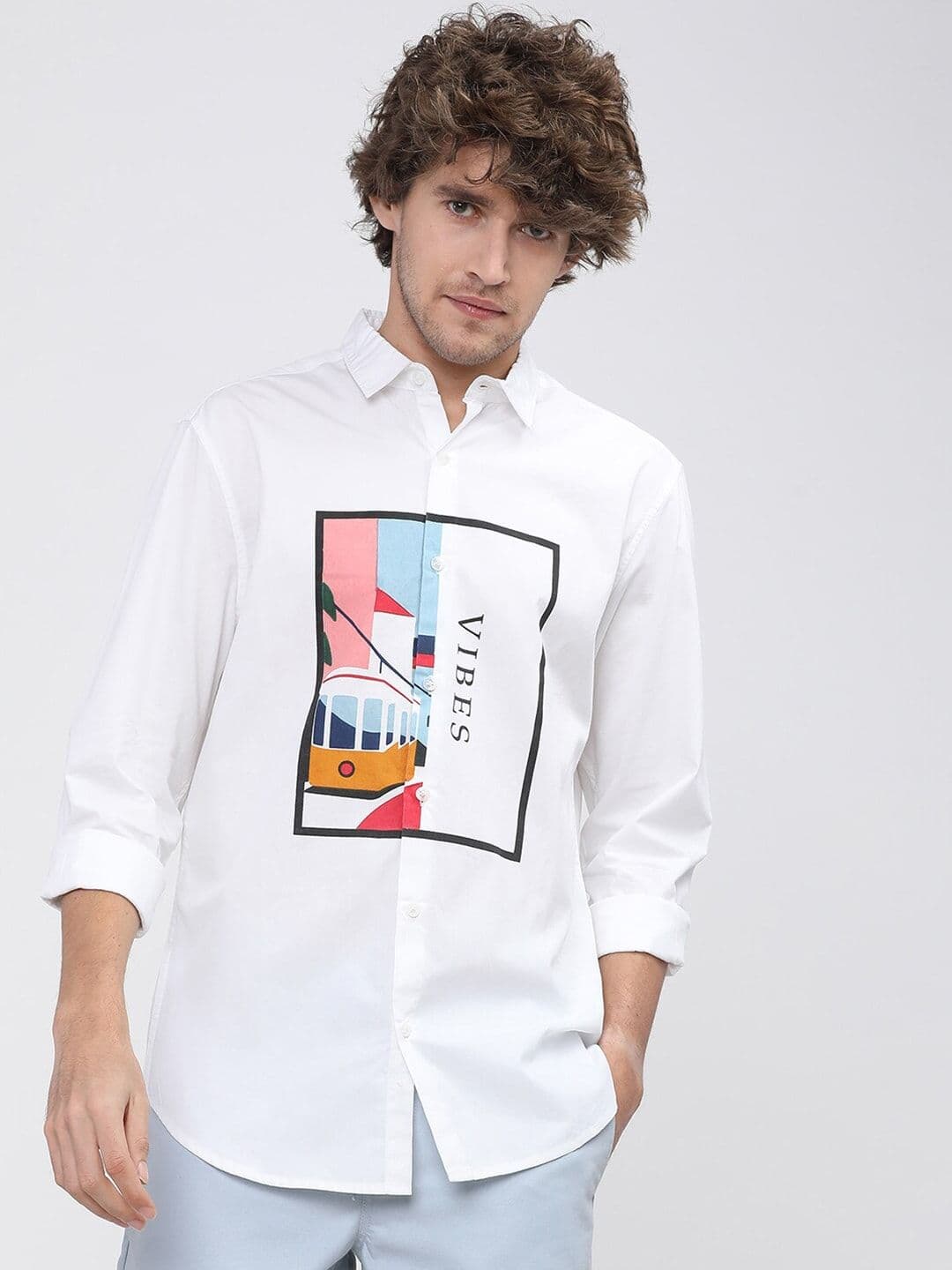 HIGHLANDER Men White Slim Fit Casual Shirt - view 1
