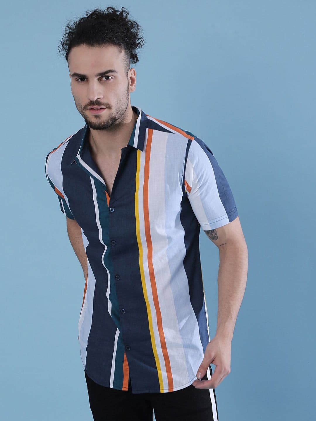 CAHOOT Men Multicoloured Striped Casual Shirt - view 1