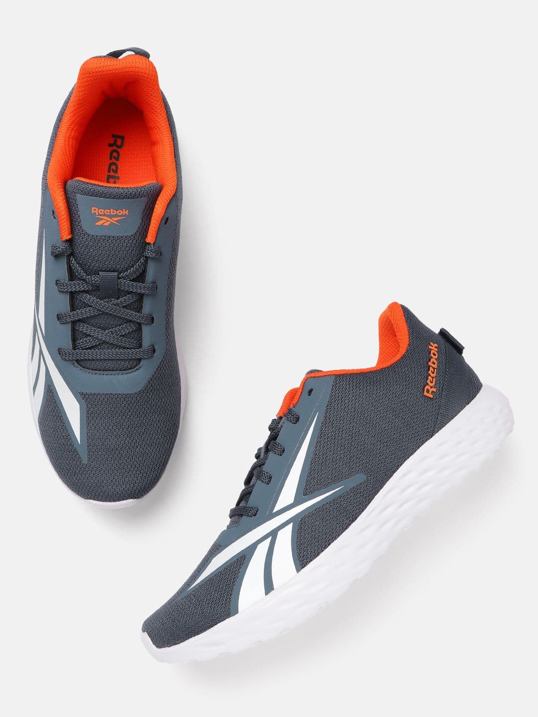 Reebok Men Blue & Orange Espinar Woven Design Running Shoes - view 1