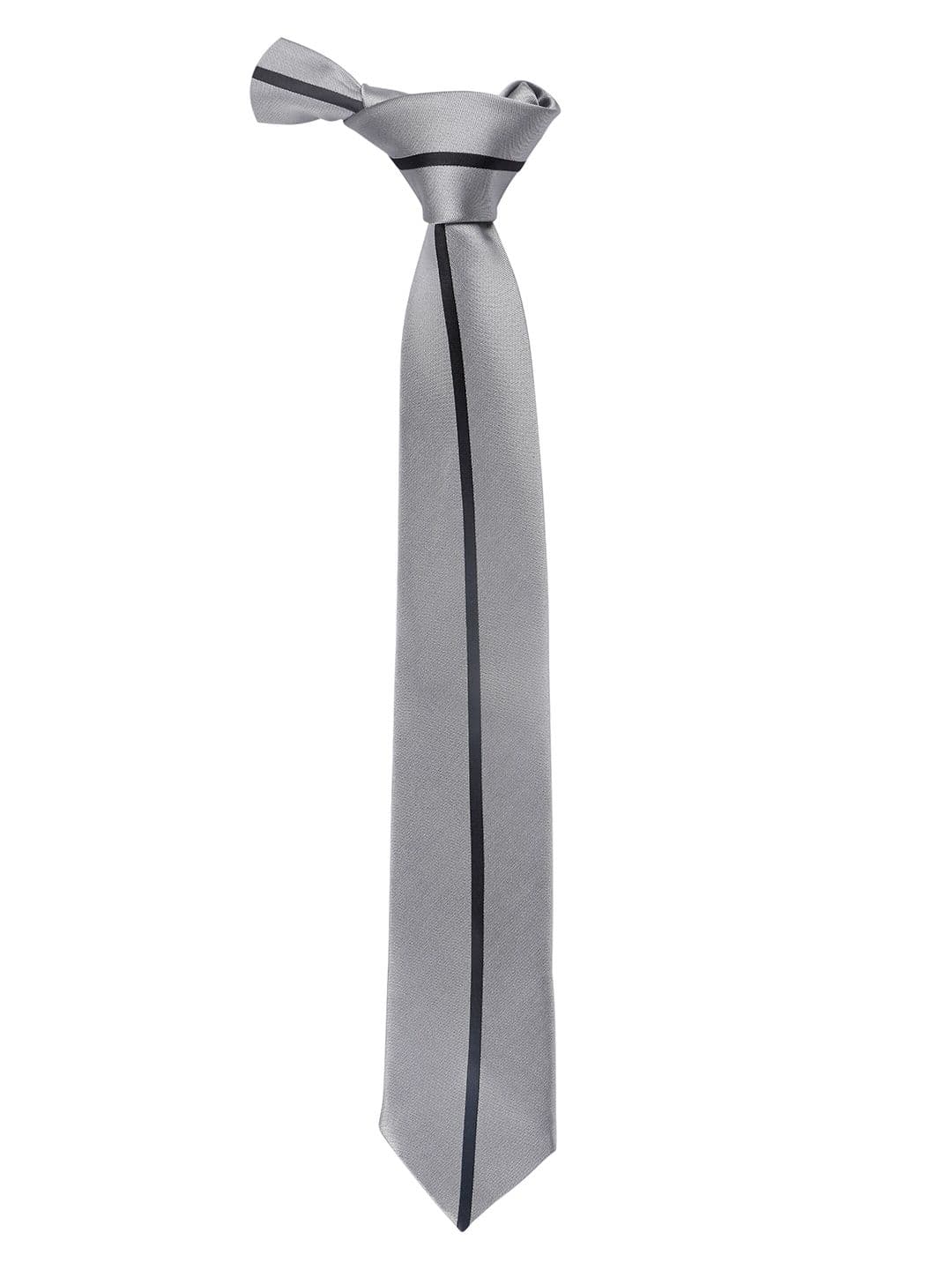 Alvaro Castagnino Men Grey & Black Striped Skinny Tie - view 1