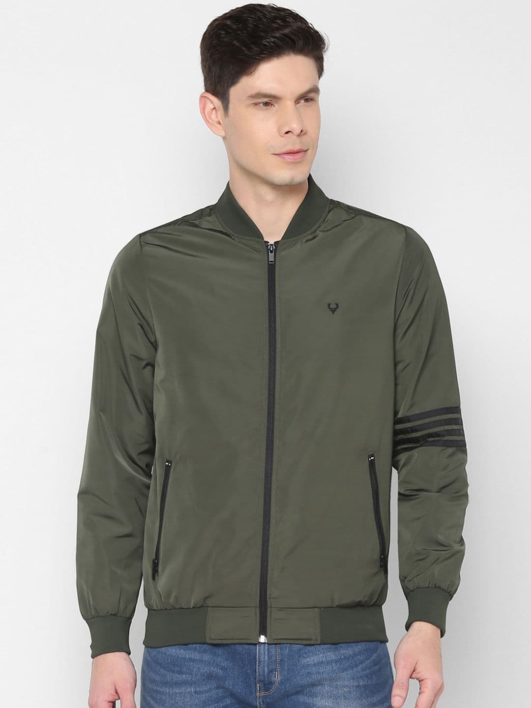 Allen Solly Men Green Solid Bomber Jacket - view 1