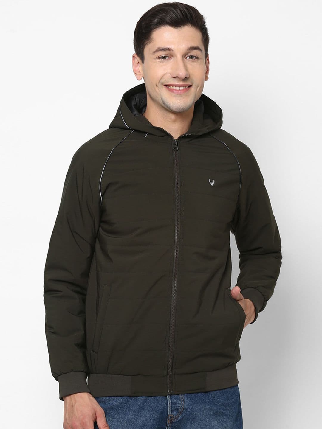 Allen Solly Men Olive Green Bomber Jacket - view 1