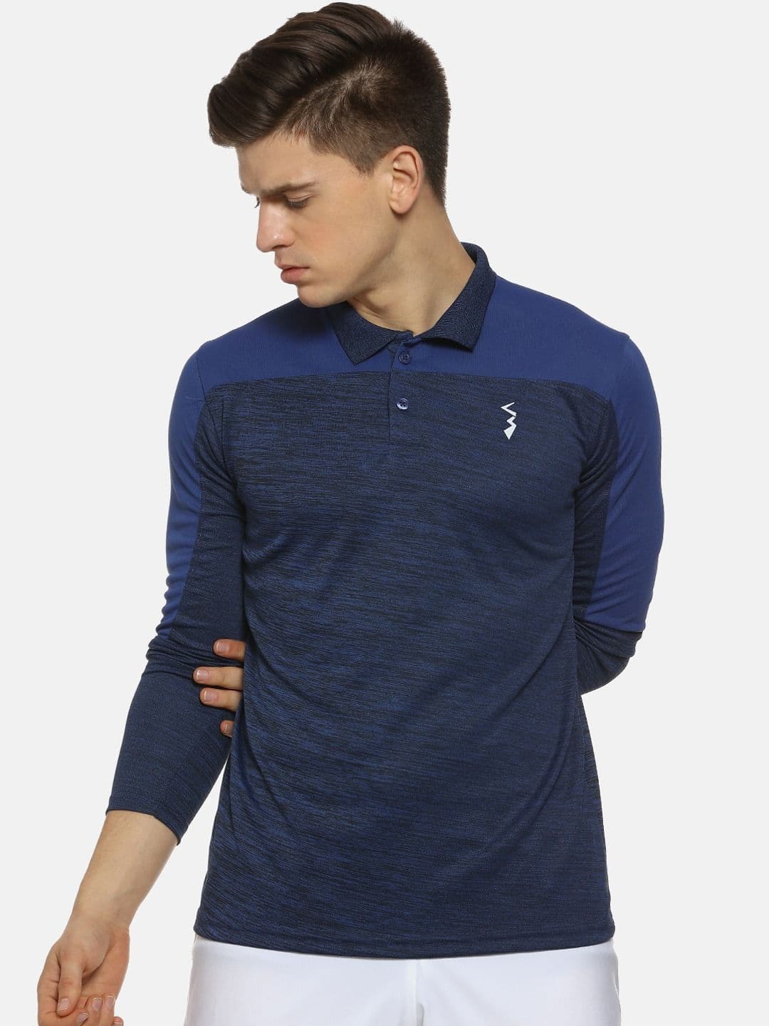 CAHOOT Men Blue Colourblocked Polo Collar Sports T-shirt - view 1