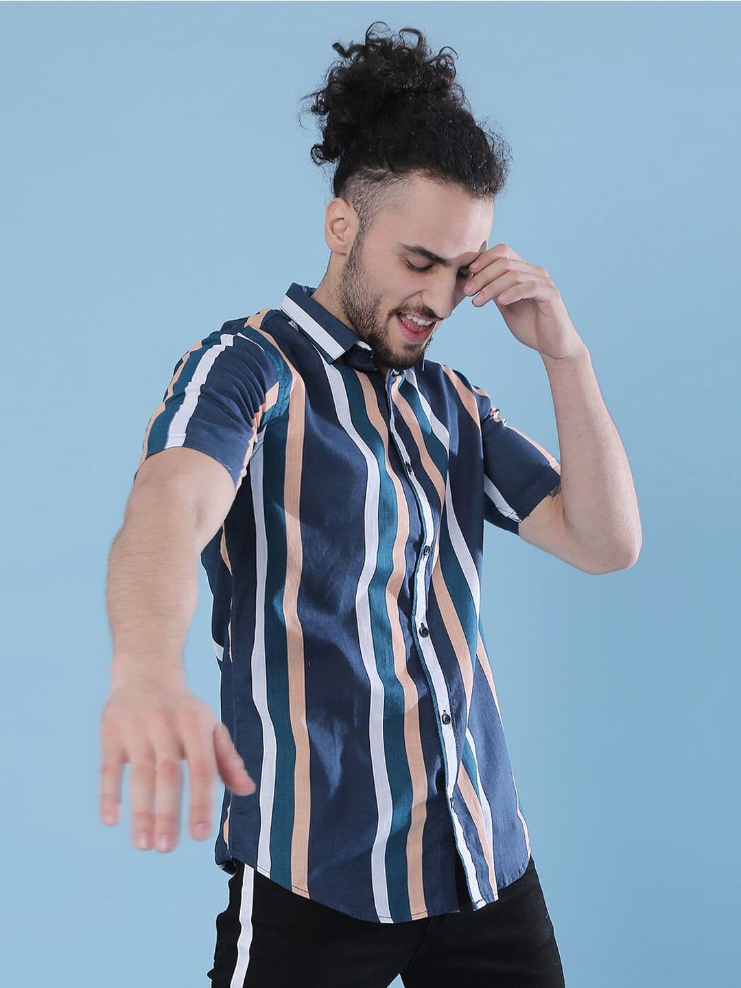CAHOOT Men Multicoloured Classic Striped Casual Shirt - view 1