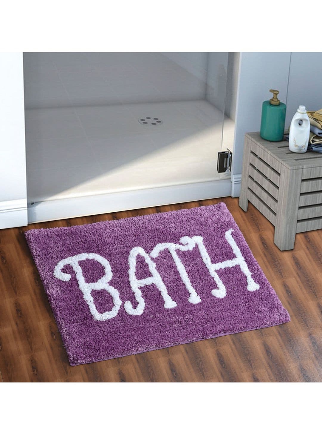 AEROHAVEN Purple & White Bath Pattern Microfiber Bath Mat - view 1