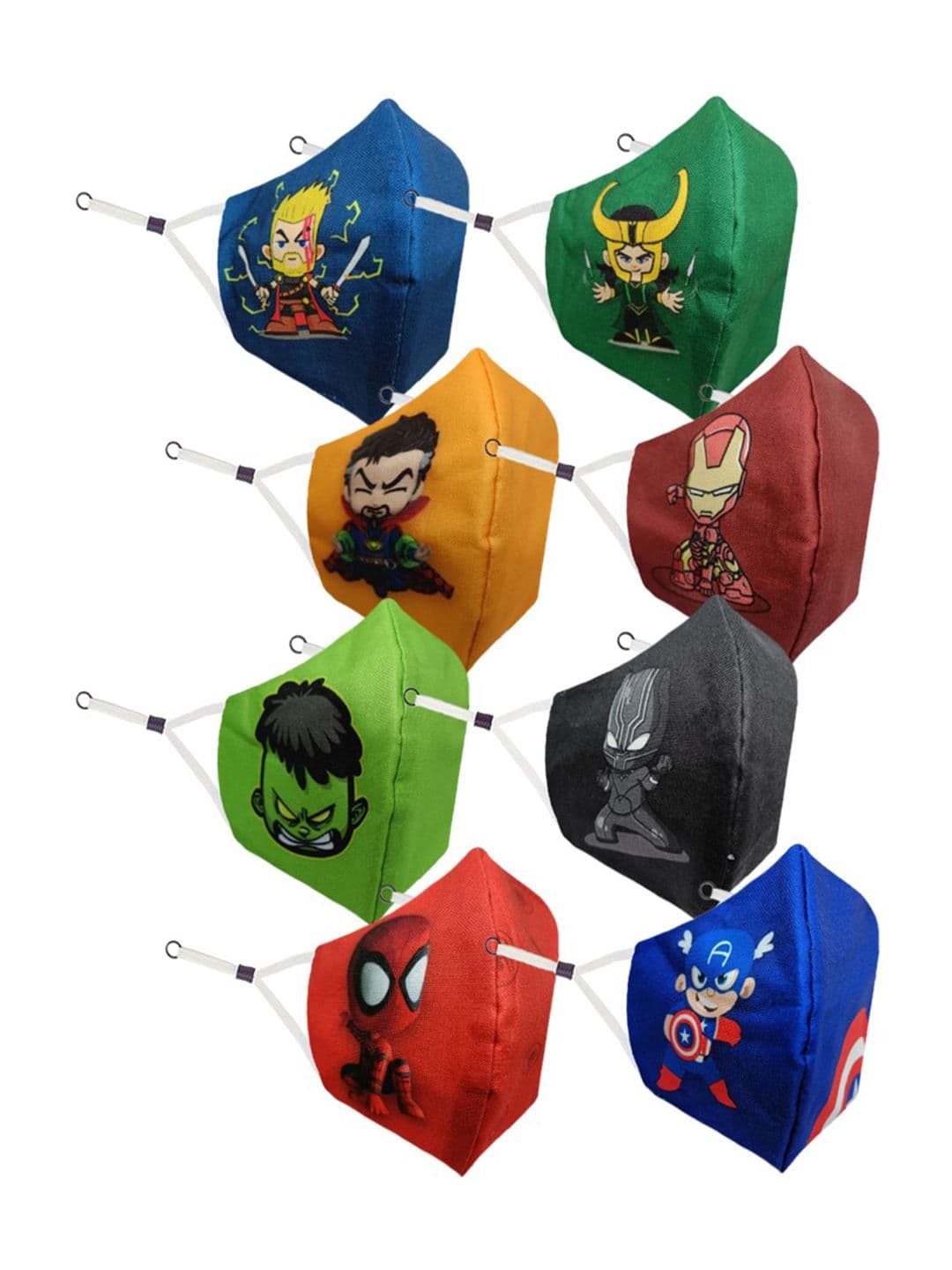 PRIVIU Kids Pack Of 8 Printed Pure Cotton 4-Ply Reusable Care Plus FFP2 Outdoor Protective Face Masks - view 1