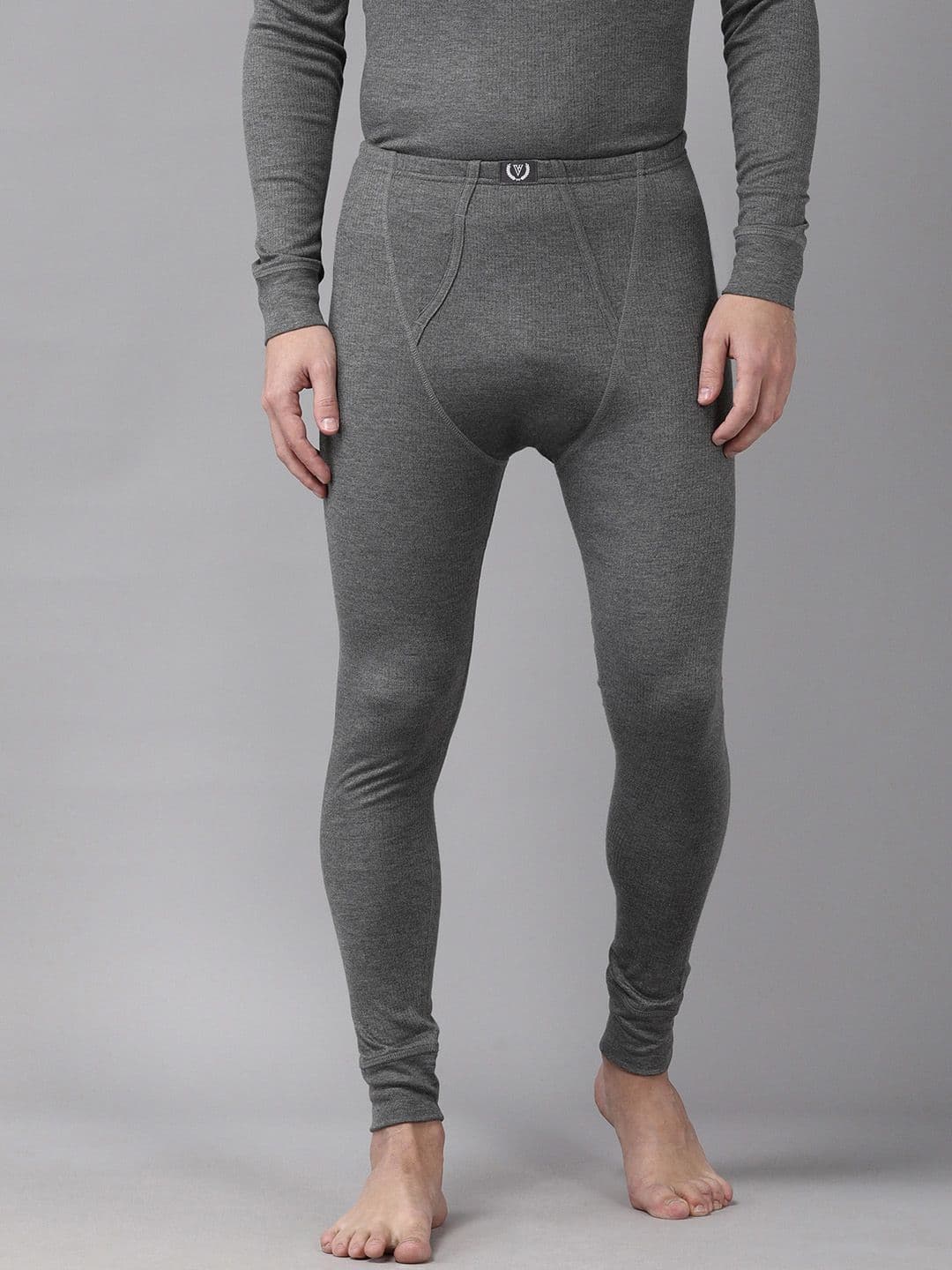 Van Heusen Innerwear Men Grey Solid Warmtech Extra Warm Thermal Bottom - view 1